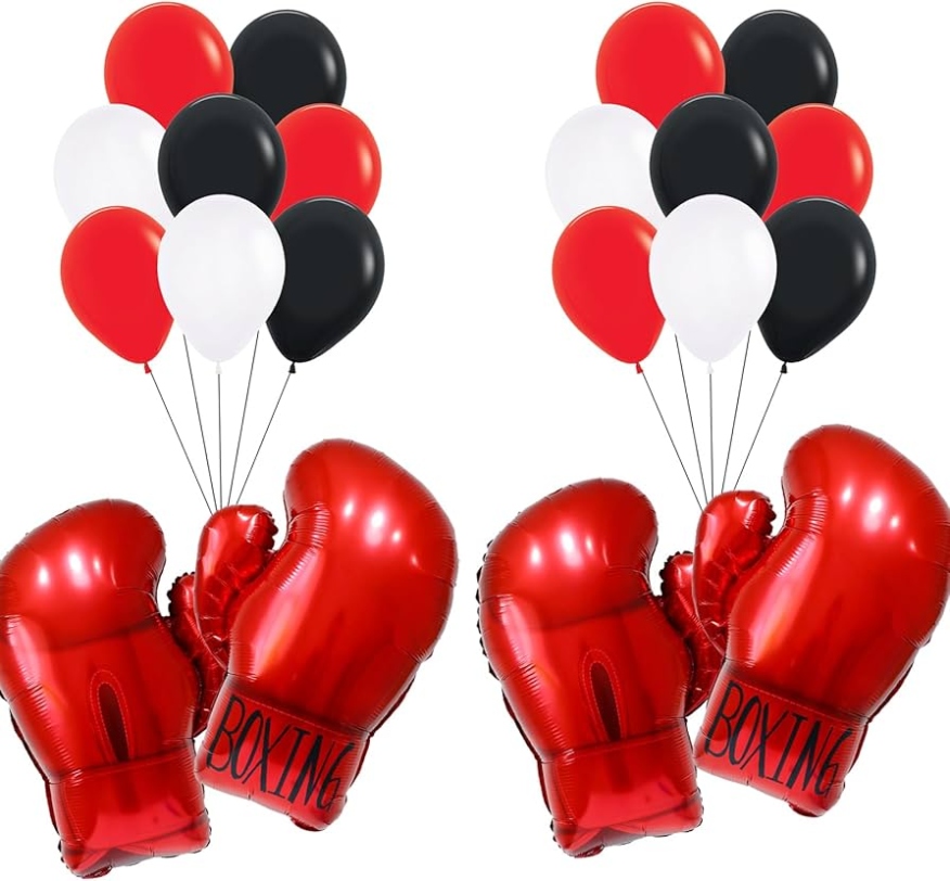 Boxing gloves balloons,boxing party decorations balloons,wrestling birthday  party supplies balloon for youth boxing party decor