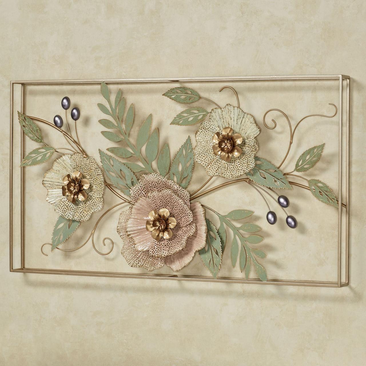 Floral metal wall art decor