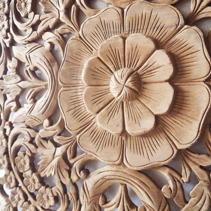 Carved wood wall art decor