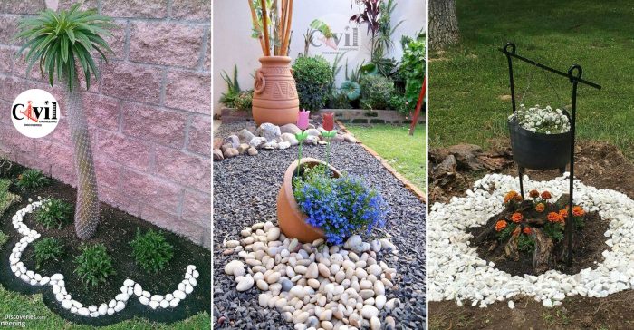 Stepping stones ideas stone garden decorative landscaping landscape yard backyard designs idea diy walkway outdoor painted rock path patio pebbles