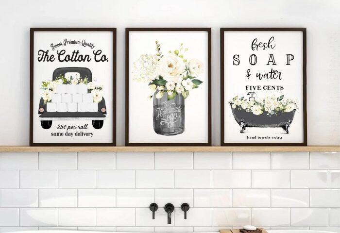 Bathroom wall art decor ideas