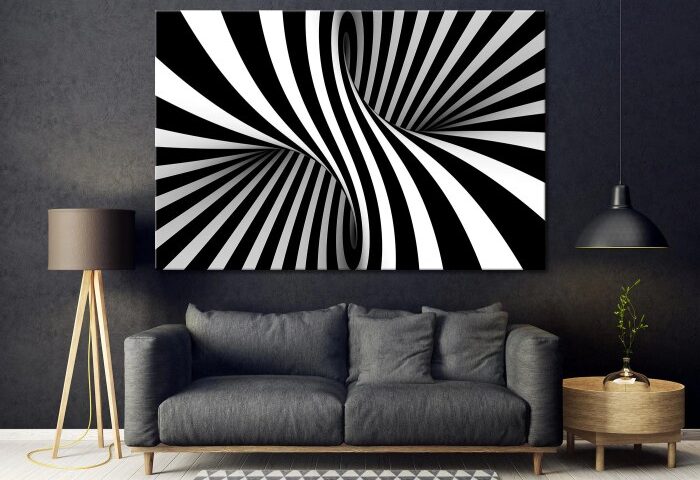 Black white wall art decor