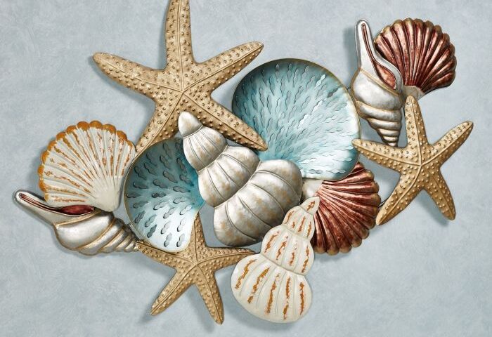 Coastal metal wall art decor